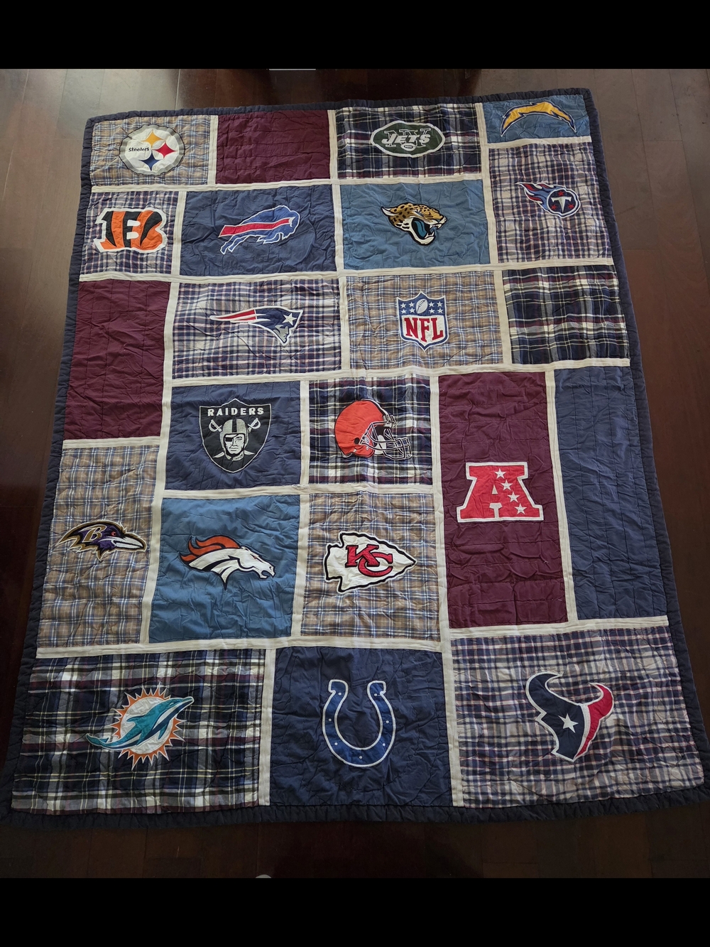 Pottery Barn Teen AFC-NFL Patchwork Quilt, Twin Size
